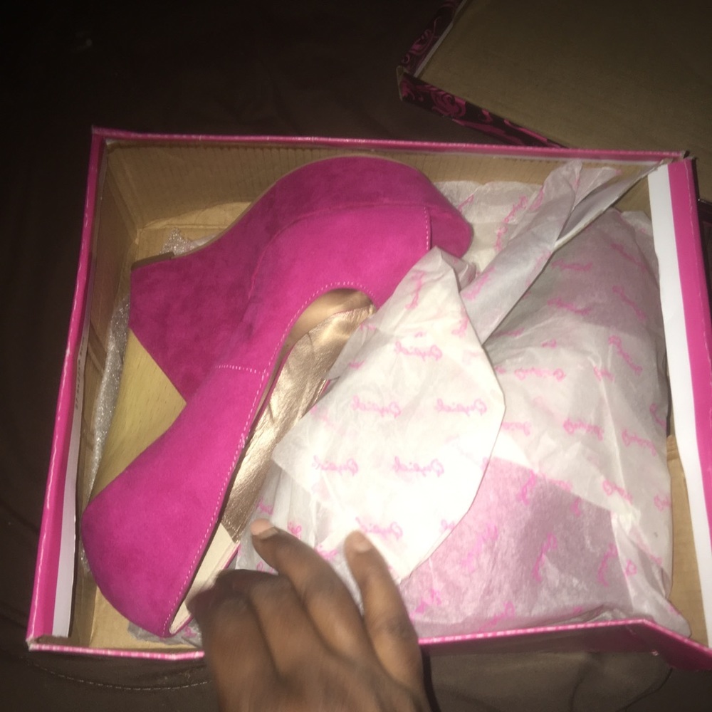 Cute pink wedge heels